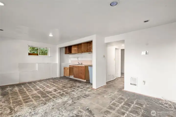 Kitchenette in ground floor.