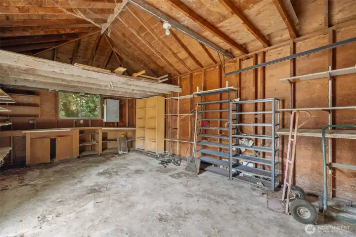 Spacious detached garage.