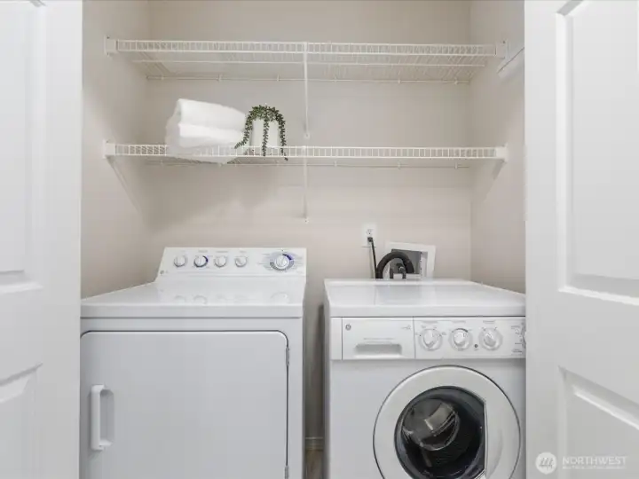 Laundry Room in Part of Primary Closet