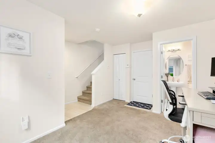 Flex space used for an office on the ground floor