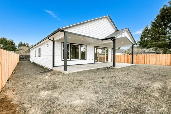 Covered Back Patio Overlooking the Canal