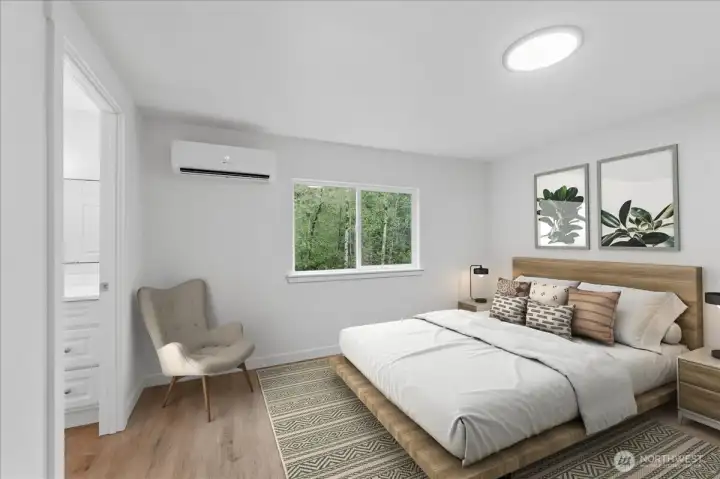 Primary suite with mini split