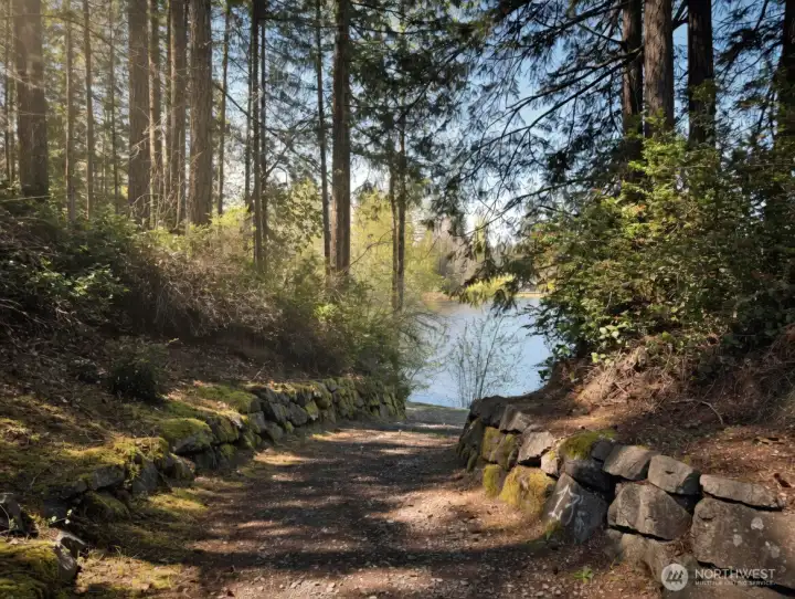 Path to the lake in community park