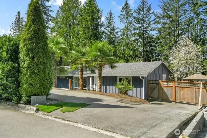 Additional parking beyond fence gate