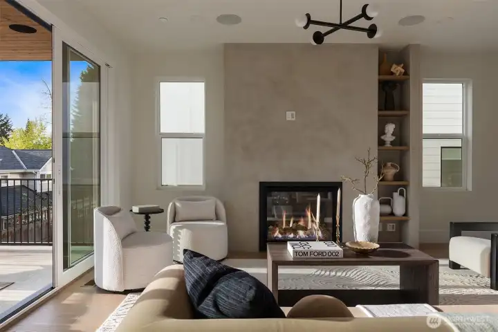 Main level fireplace