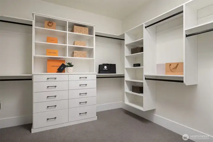Primary bedroom walk-in closet w/ skylights