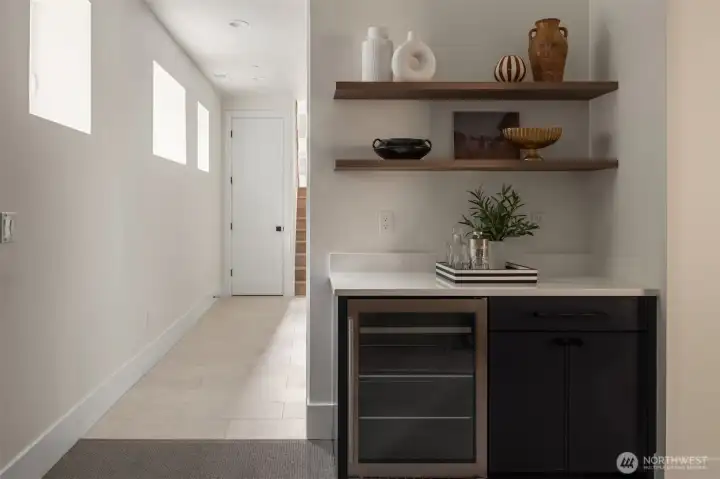 Lower level bonus room room with wine refrigertor