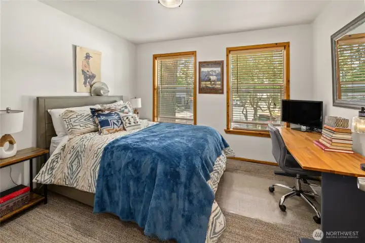 Upper level bedroom with two deep closets