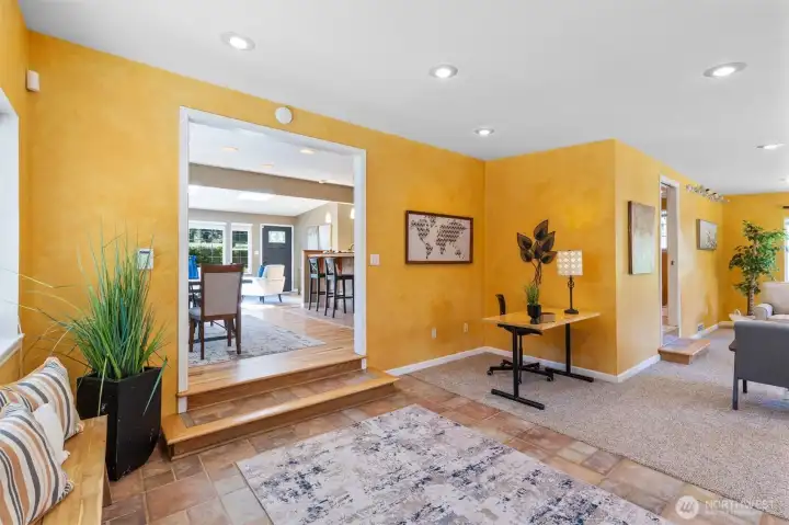 Family room rear entry and office nook