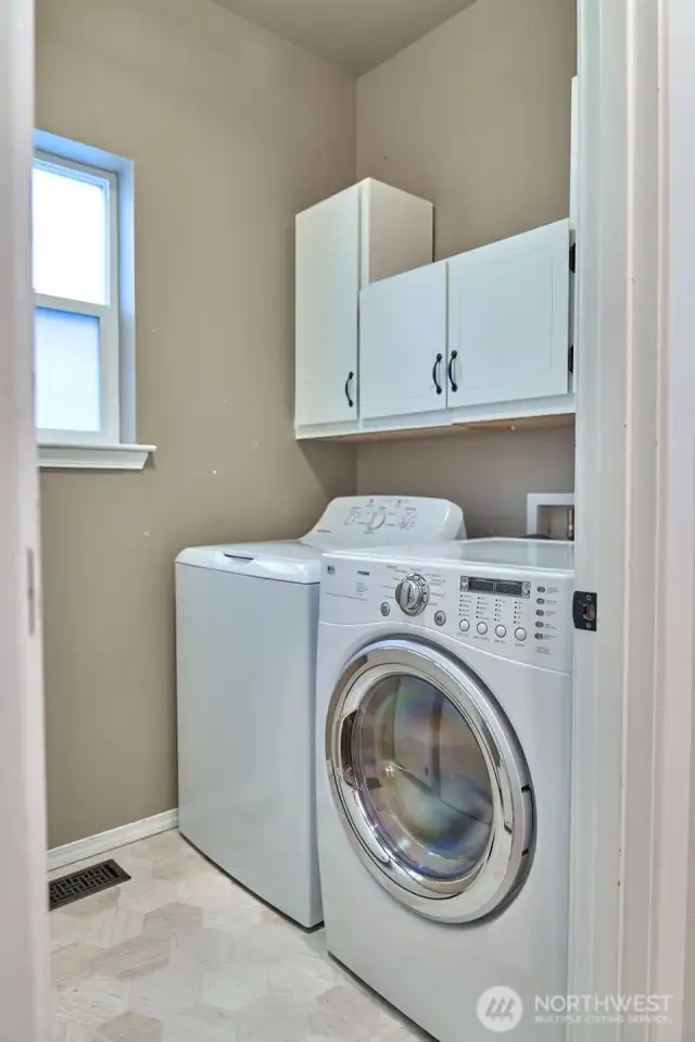Laundry Room with built in storage on back wall