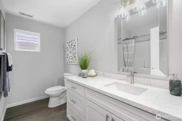 Upper hall bath remodeled in Fall of 2024.