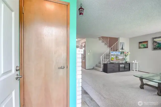 Enter a spacious great room that has open floor plan