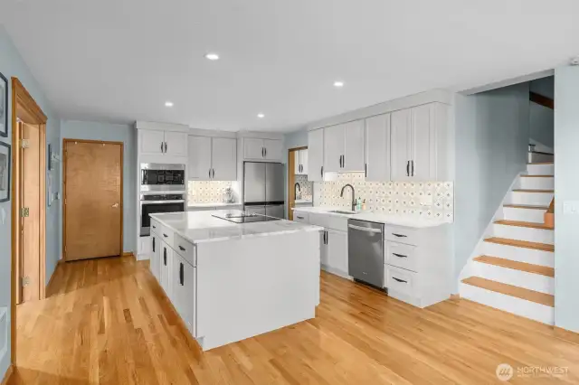 Stunning fully remodeled kitchen, 2nd dining room and massive pantry with a walk-in with custom shelving and a shower