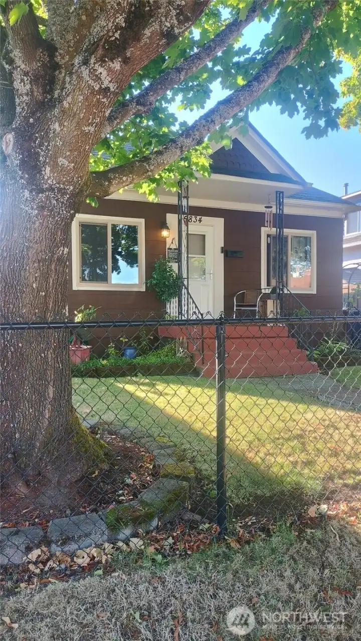 Fully fenced yard, this home has been remodeled and has modern amenities such as double pane windows, gas heat and gas hot water tank..