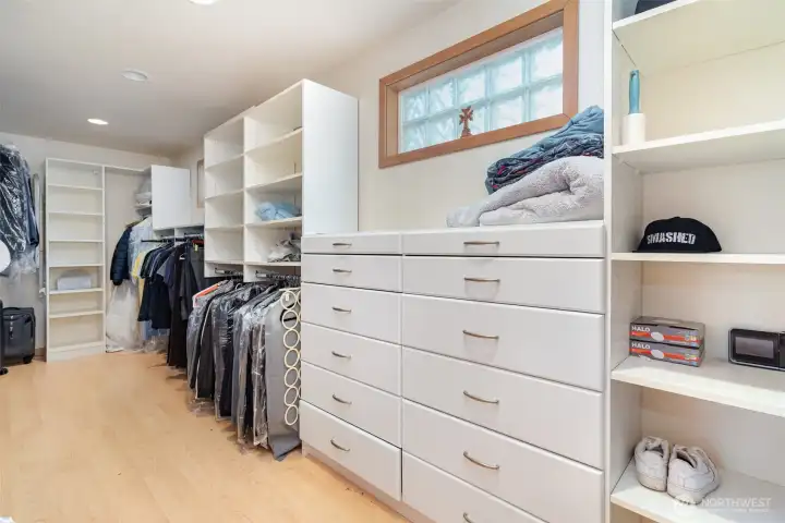Main home walking closet in master bedroom