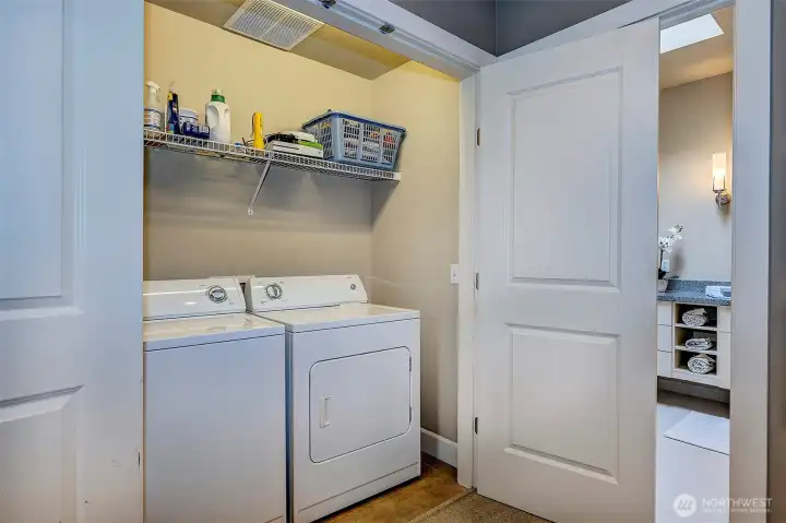 Upper laundry provides convenience for everyday living.