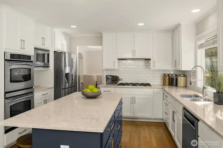 The kitchen was recently renovate with style and functionality.