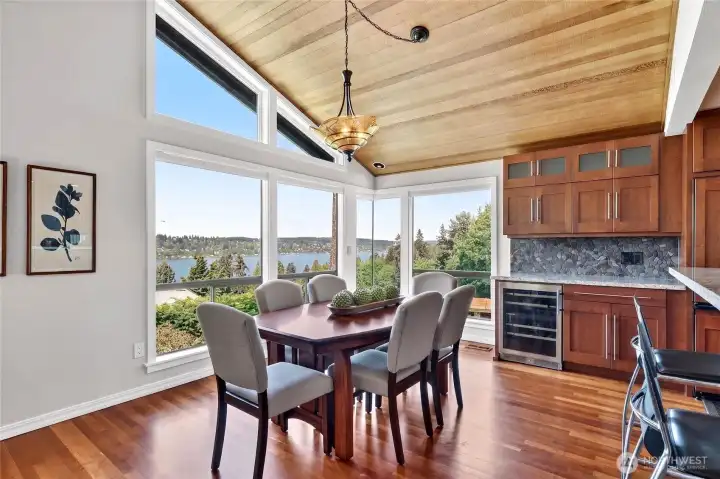 Large Dining Room and Wet Bar with cabinetry - an extra space for serving guests.