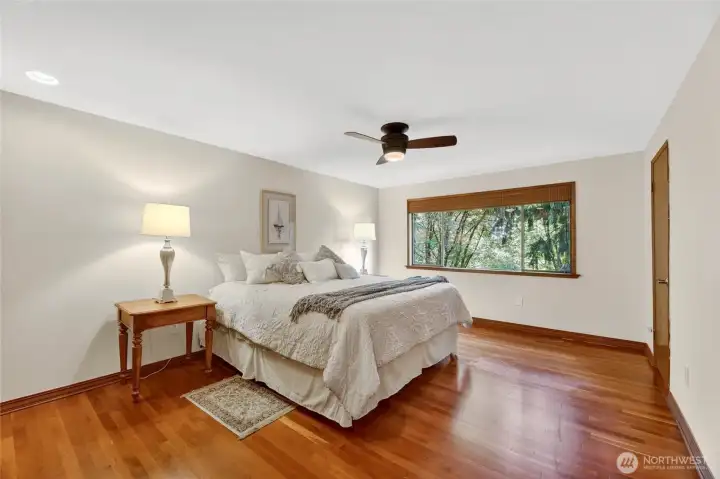 Another view of large Primary Bedroom. King Bed and nightstands fit easily.