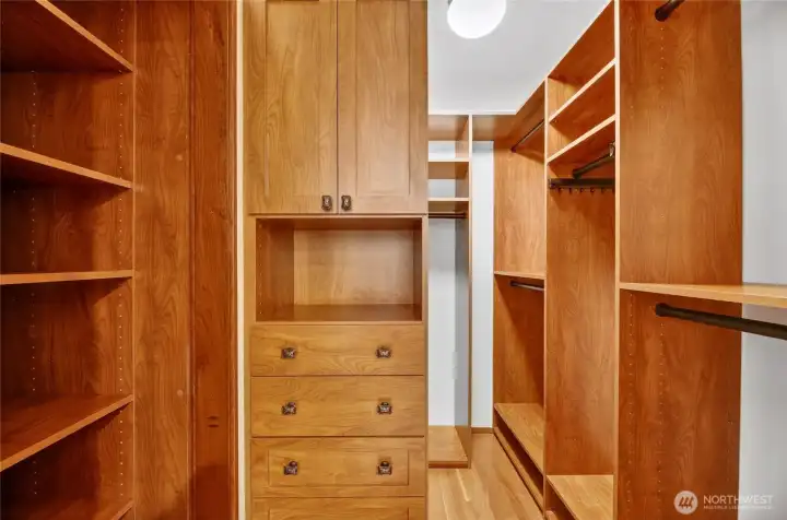 A cedar closet in garage for more storage.
