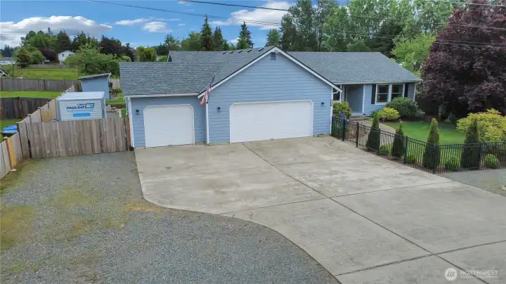 3 Bedroom with office and 3 car garage with workshop space.
