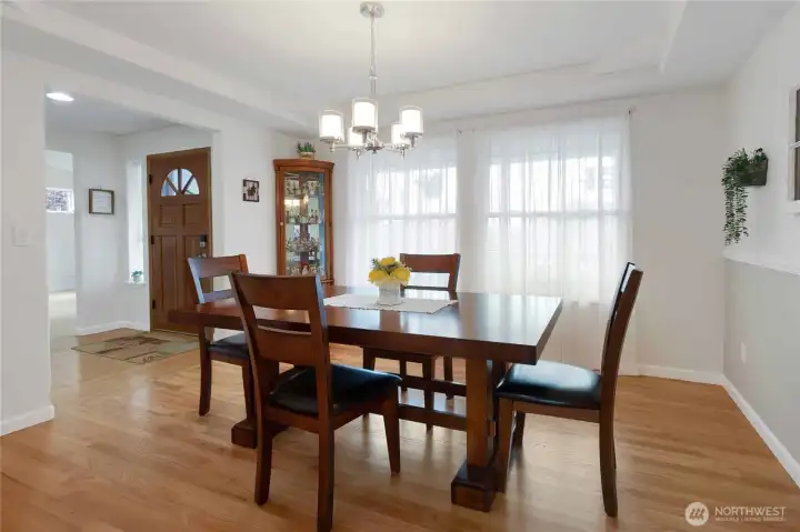Looking into dining room towards entry from door to kitchen.