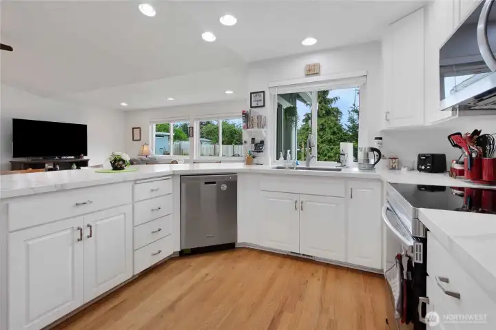 Kitchen and great room offer lots of natural lighting.