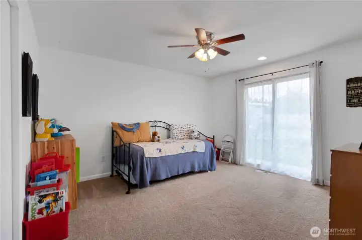 Bedroom/Office with slider access to back yard.