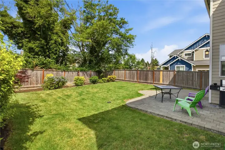 Fantastic backyard backs up to a protected area