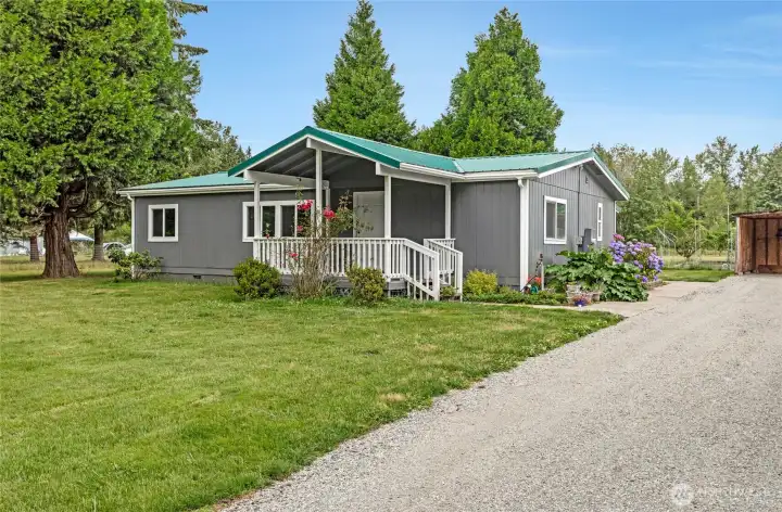 Front view of the house with covered front porch