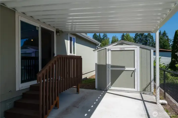 Storage shed and carport Storage shed and carport