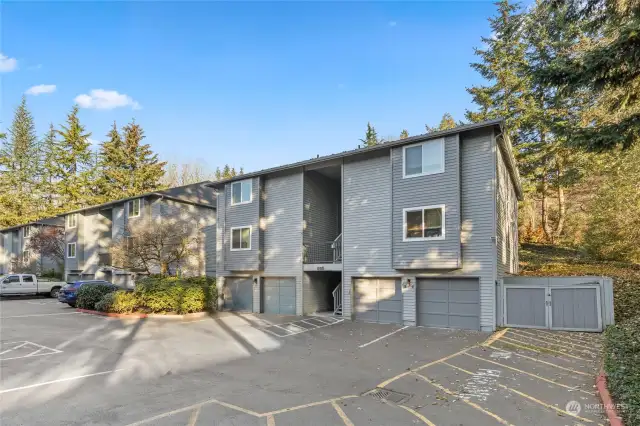 Oversized tandem garage provides lots of storeage