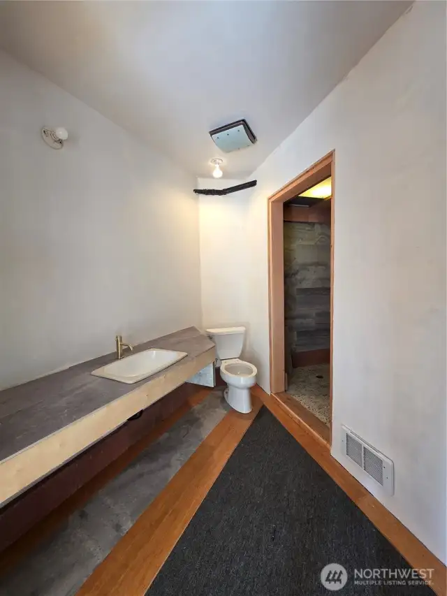 Bathroom, looking into the shower