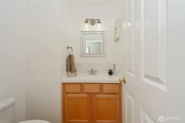 Powder room on main floor.