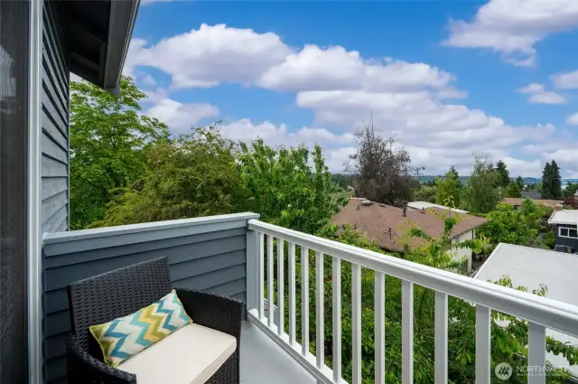 Private balcony off of primary bedroom.