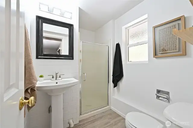 3/4 bath on lower floor.