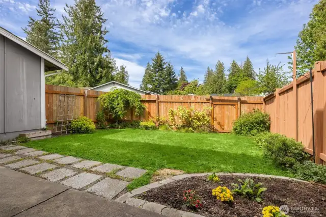 Fully fenced backyard