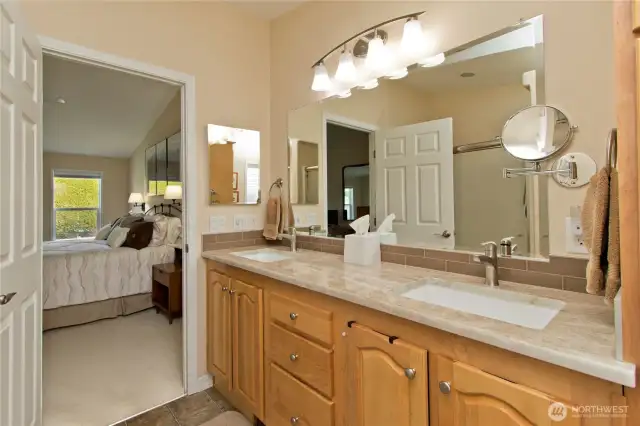 Walk-in shower in the primary bath