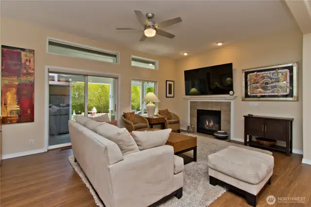 Living room with gas fireplace