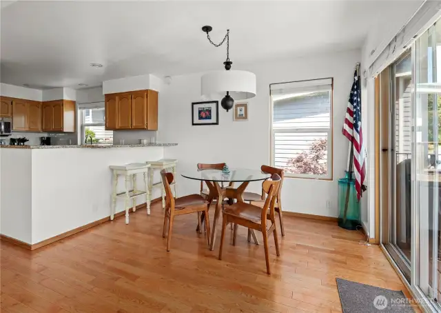 view of dining area and kitchen