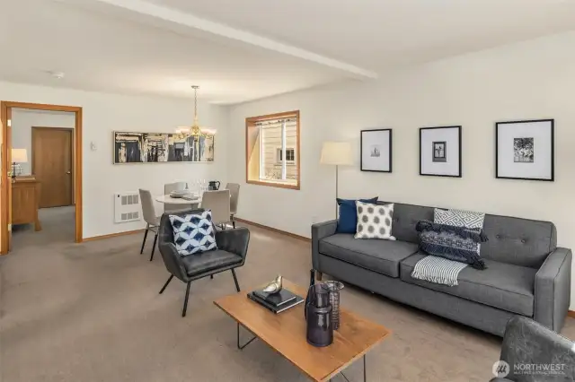 Plenty of space for living room and breakfast nook area.