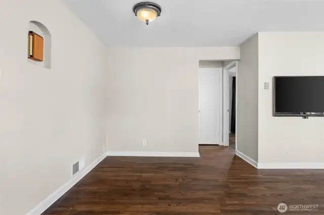 Simple, functional layout with bedrooms and bathroom just off the main living area