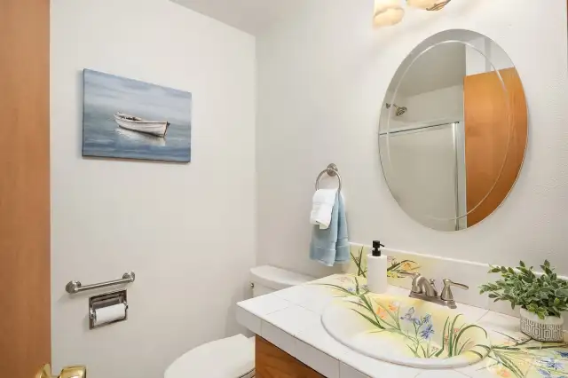 3/4 Bath with tile flooring