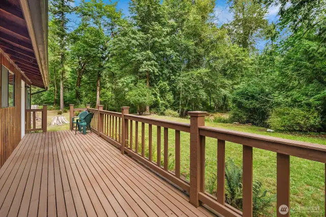 Large entertaining deck on back of home.