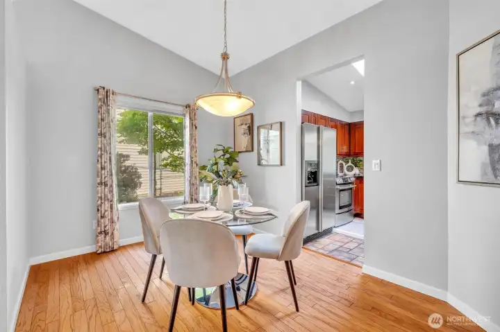 Beautiful dining room with space for the family and guests.