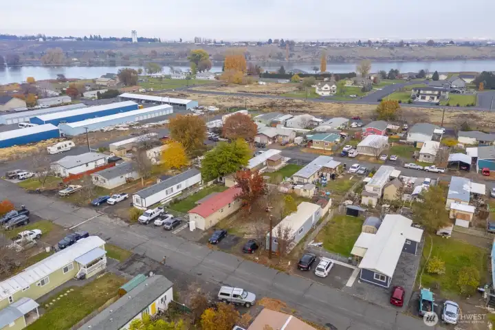 Mobile home park near the lake