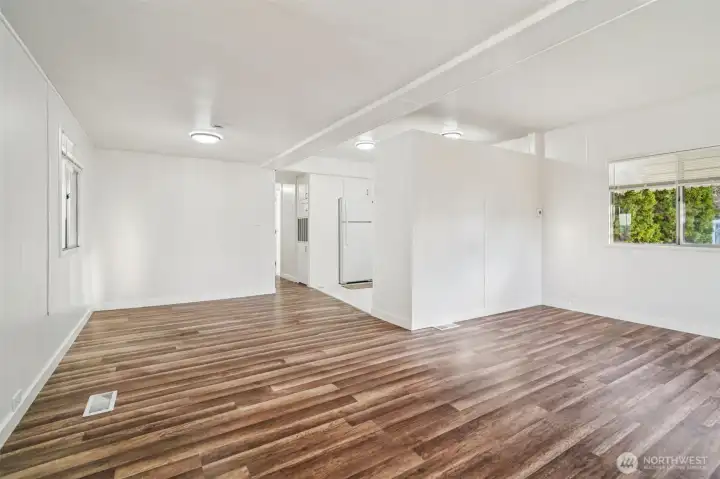 Open dining and living area with great natural light.