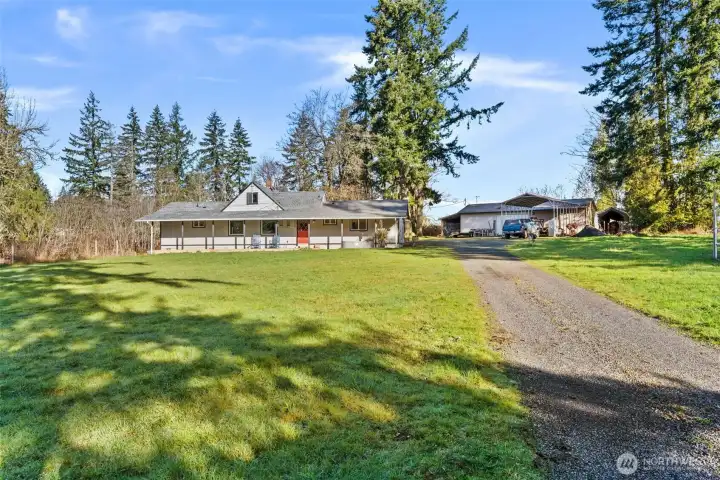 Situated back from the road with generous yard and garden space, for a feeling of privacy and seclusion.