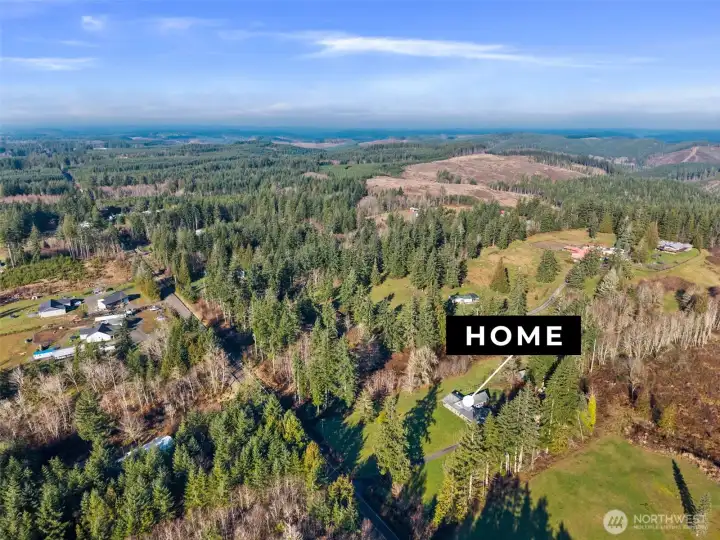 Mature trees offer privacy and a secluded feel.