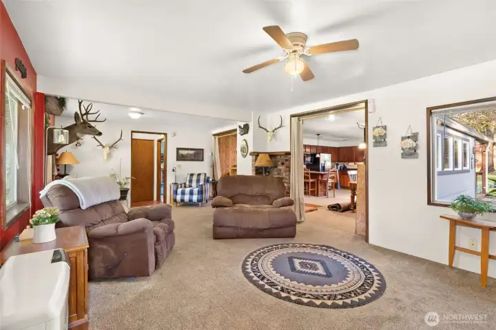 Spacious layout with two distinct seating areas—ideal for relaxing and entertaining.
